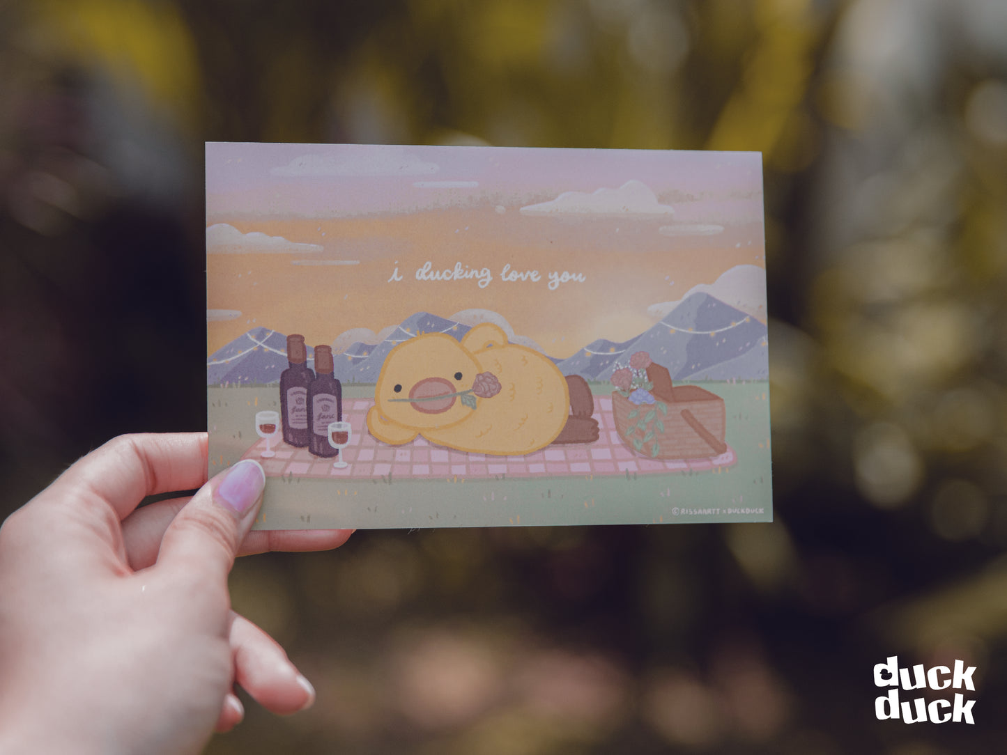 "I ducking love you" Postcard (Exclusively designed by @rissaartt)